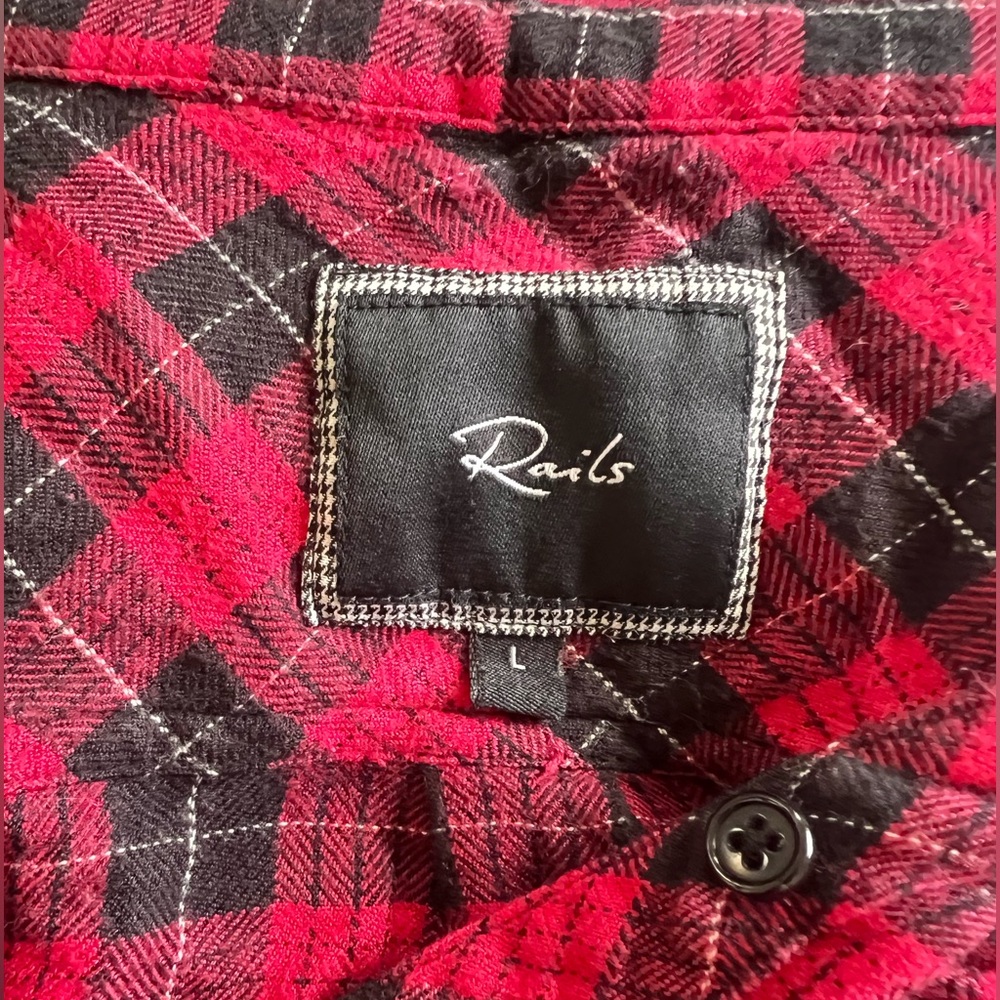 Rails Black And Red Flannel, Sz L - image 2